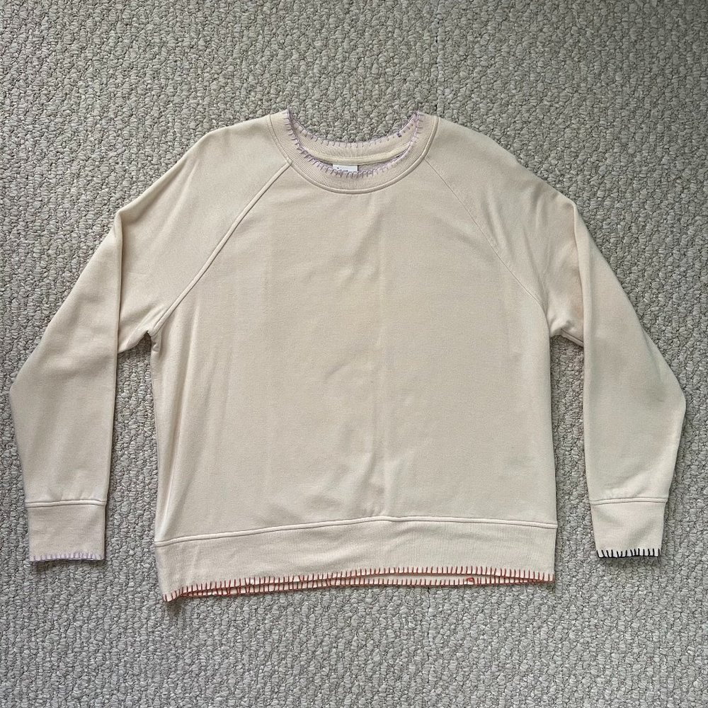 Hand-stitched A New Day Cream Sweatshirt